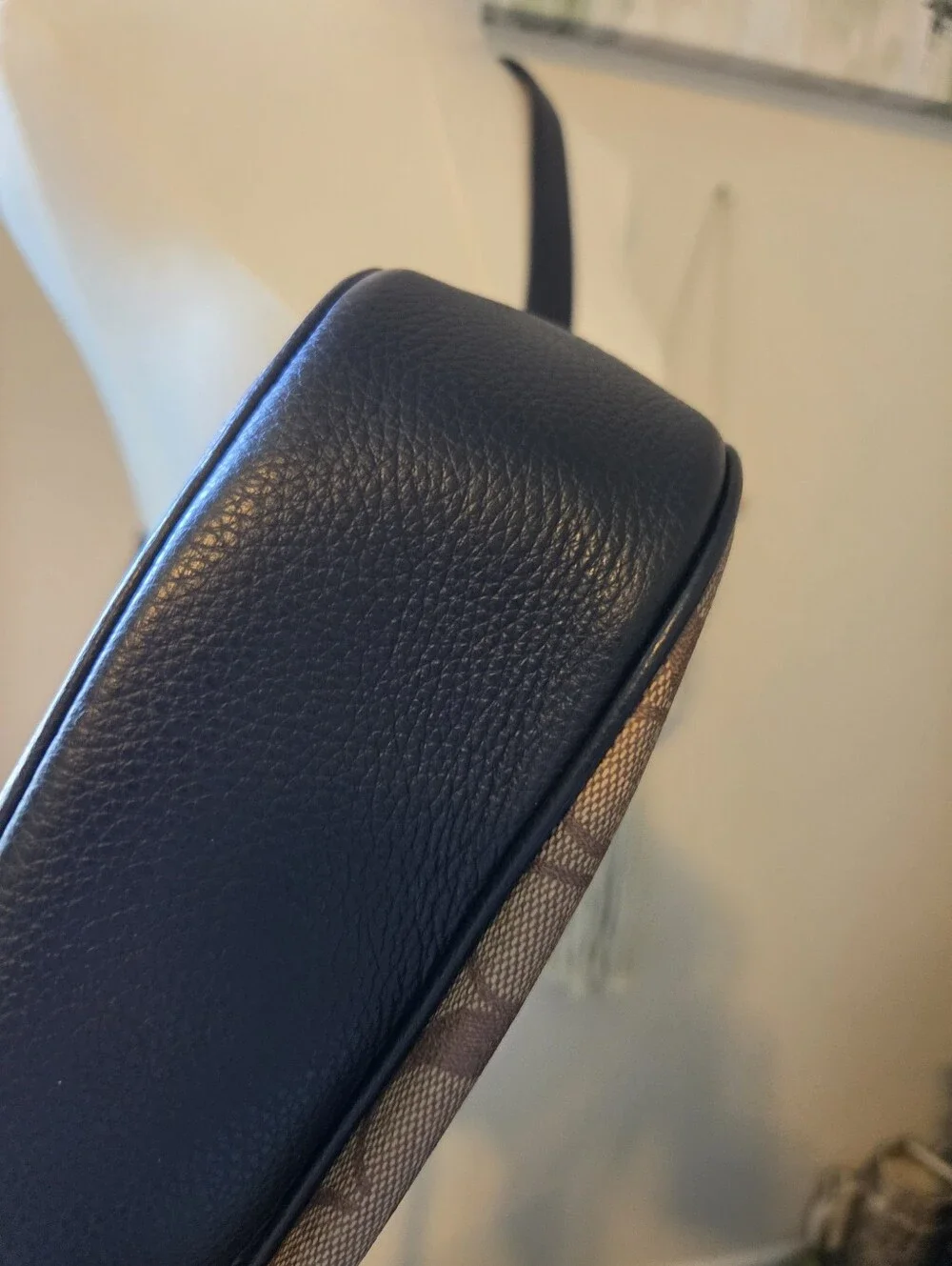 Coach Khaki and Black Signature Crossbody Bag
